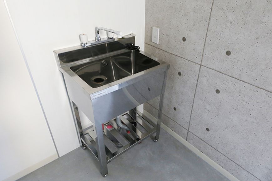 野外に水道完備